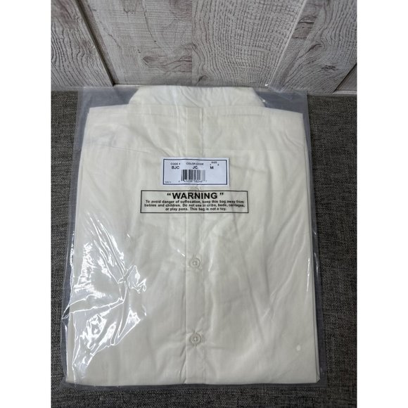 American Sweetheart Womens Button Up Shirt Ivory Off White Medium Long Sleeve - Picture 8 of 8